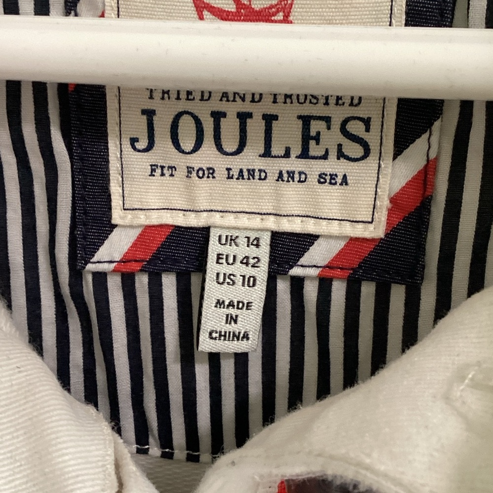 Joules White and Navy Striped Sweatshirt - Picture 3 of 5